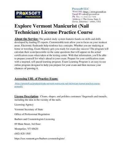 Explore Vermont Manicurist (Nail Technician) License Practice Course