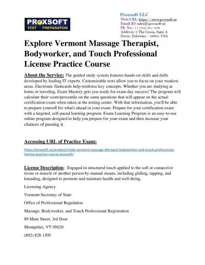 Explore Vermont Massage Therapist, Bodyworker, and Touch Professional License Practice Course