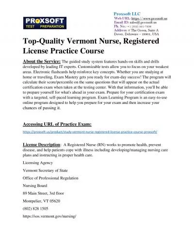 Top-Quality Vermont Nurse, Registered License Practice Course