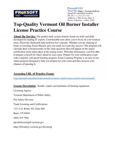 Top-Quality Vermont Oil Burner Installer License Practice Course