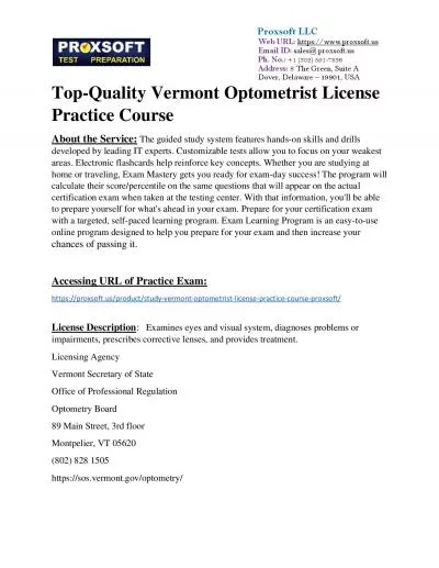 Top-Quality Vermont Optometrist License Practice Course