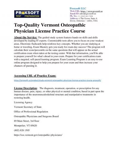 Top-Quality Vermont Osteopathic Physician License Practice Course