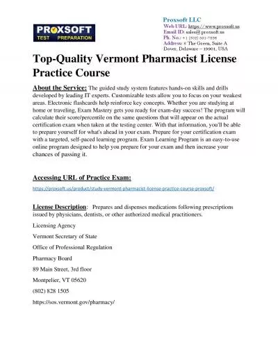 Top-Quality Vermont Pharmacist License Practice Course