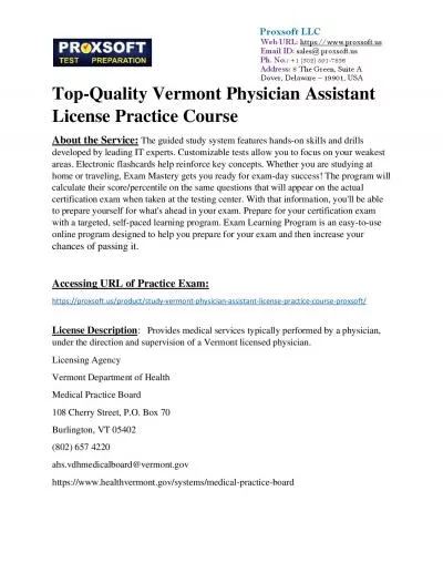 Top-Quality Vermont Physician Assistant License Practice Course