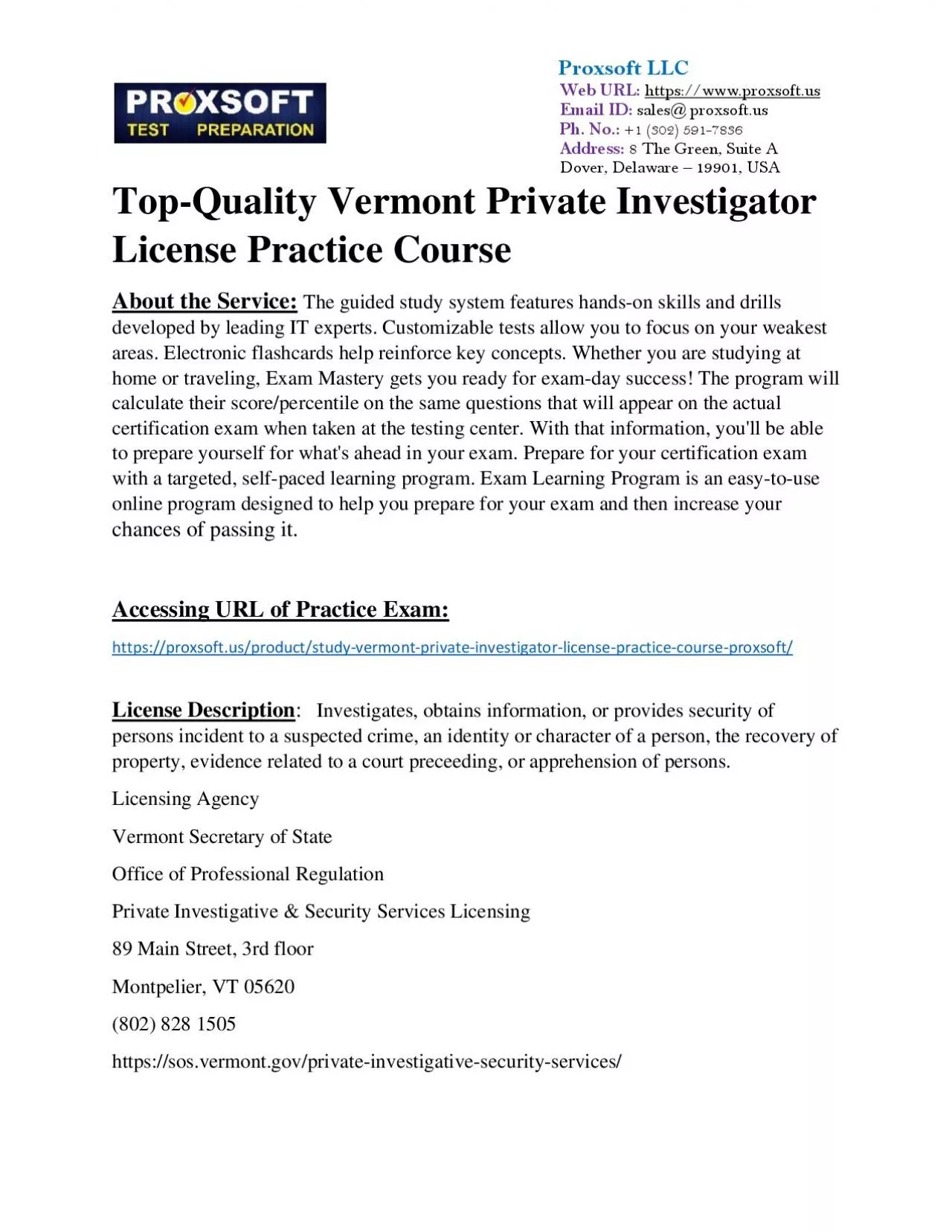 PDF-Top-Quality Vermont Private Investigator License Practice Course