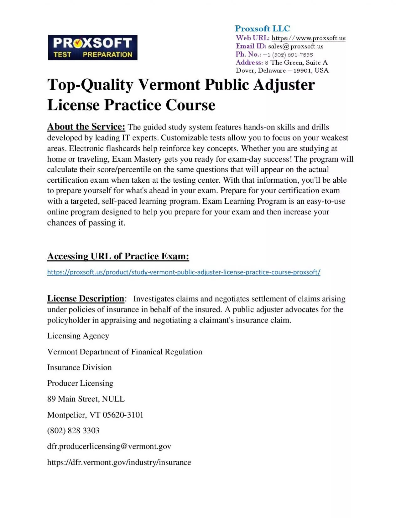 PDF-Top-Quality Vermont Public Adjuster License Practice Course