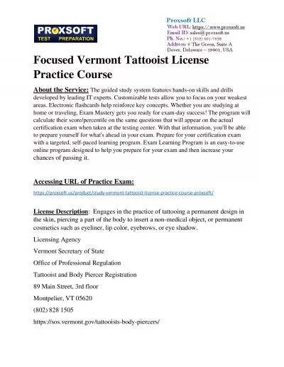 Focused Vermont Tattooist License Practice Course