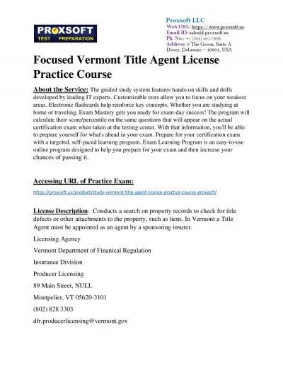 Focused Vermont Title Agent License Practice Course