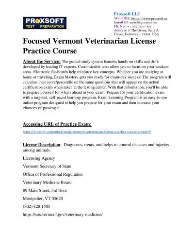 Focused Vermont Veterinarian License Practice Course