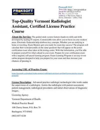 Top-Quality Vermont Radiologist Assistant, Certified License Practice Course