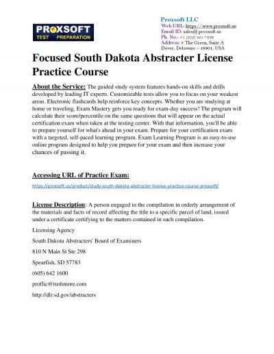 Focused South Dakota Abstracter License Practice Course