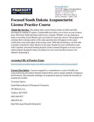 Focused South Dakota Acupuncturist License Practice Course