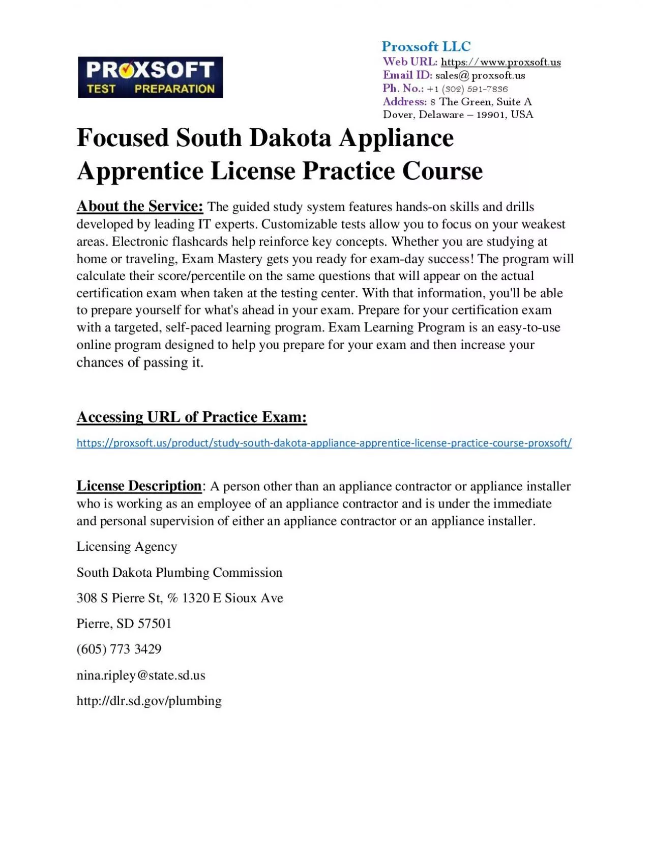 PDF-Focused South Dakota Appliance Apprentice License Practice Course