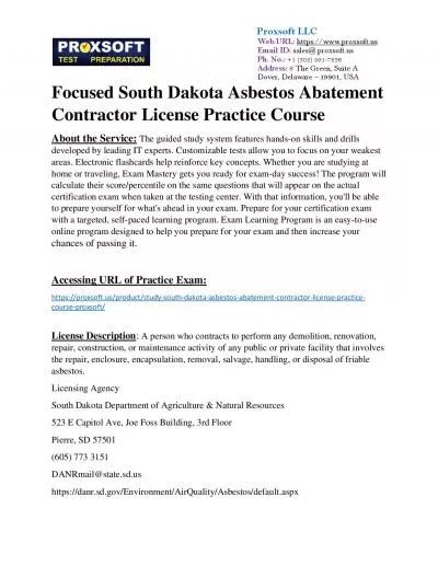 Focused South Dakota Asbestos Abatement Contractor License Practice Course