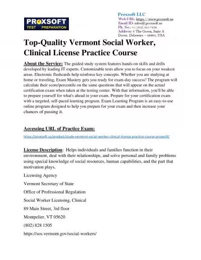 Top-Quality Vermont Social Worker, Clinical License Practice Course