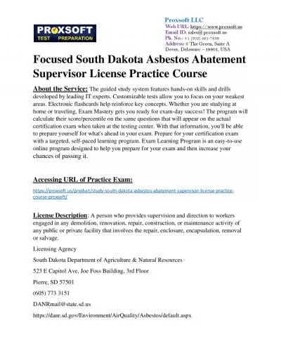 Focused South Dakota Asbestos Abatement Supervisor License Practice Course