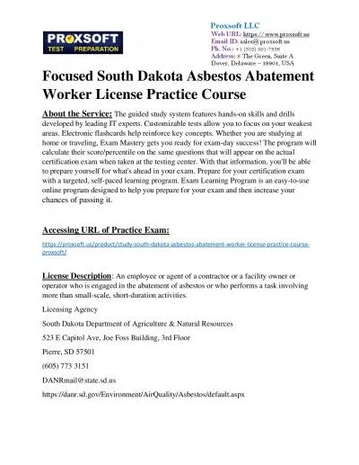 Focused South Dakota Asbestos Abatement Worker License Practice Course