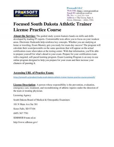 Focused South Dakota Athletic Trainer License Practice Course