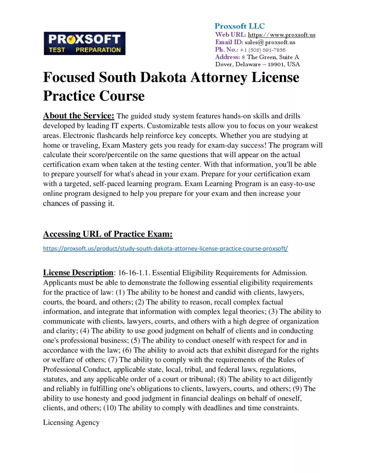 PDF-Focused South Dakota Attorney License Practice Course