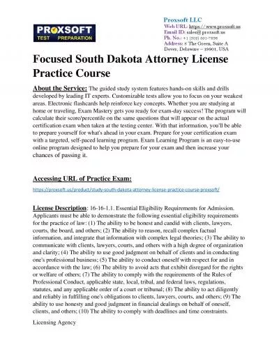 Focused South Dakota Attorney License Practice Course