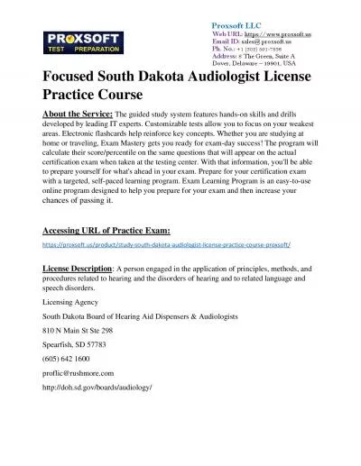 Focused South Dakota Audiologist License Practice Course