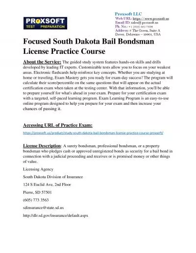 Focused South Dakota Bail Bondsman License Practice Course