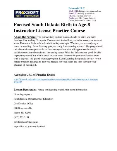 Focused South Dakota Birth to Age-8 Instructor License Practice Course