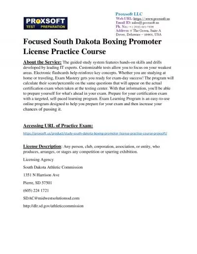 Focused South Dakota Boxing Promoter License Practice Course