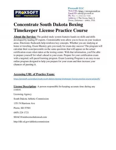 Concentrate South Dakota Boxing Timekeeper License Practice Course