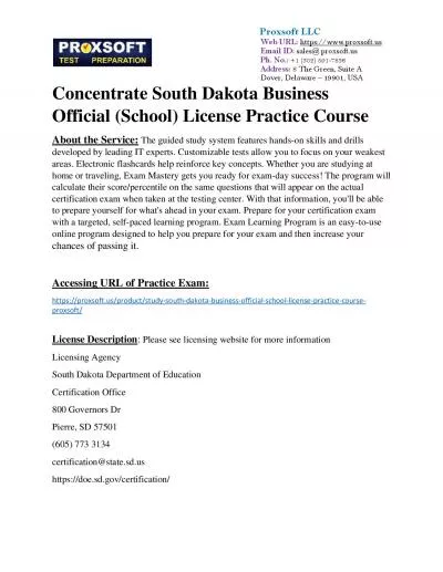 Concentrate South Dakota Business Official (School) License Practice Course