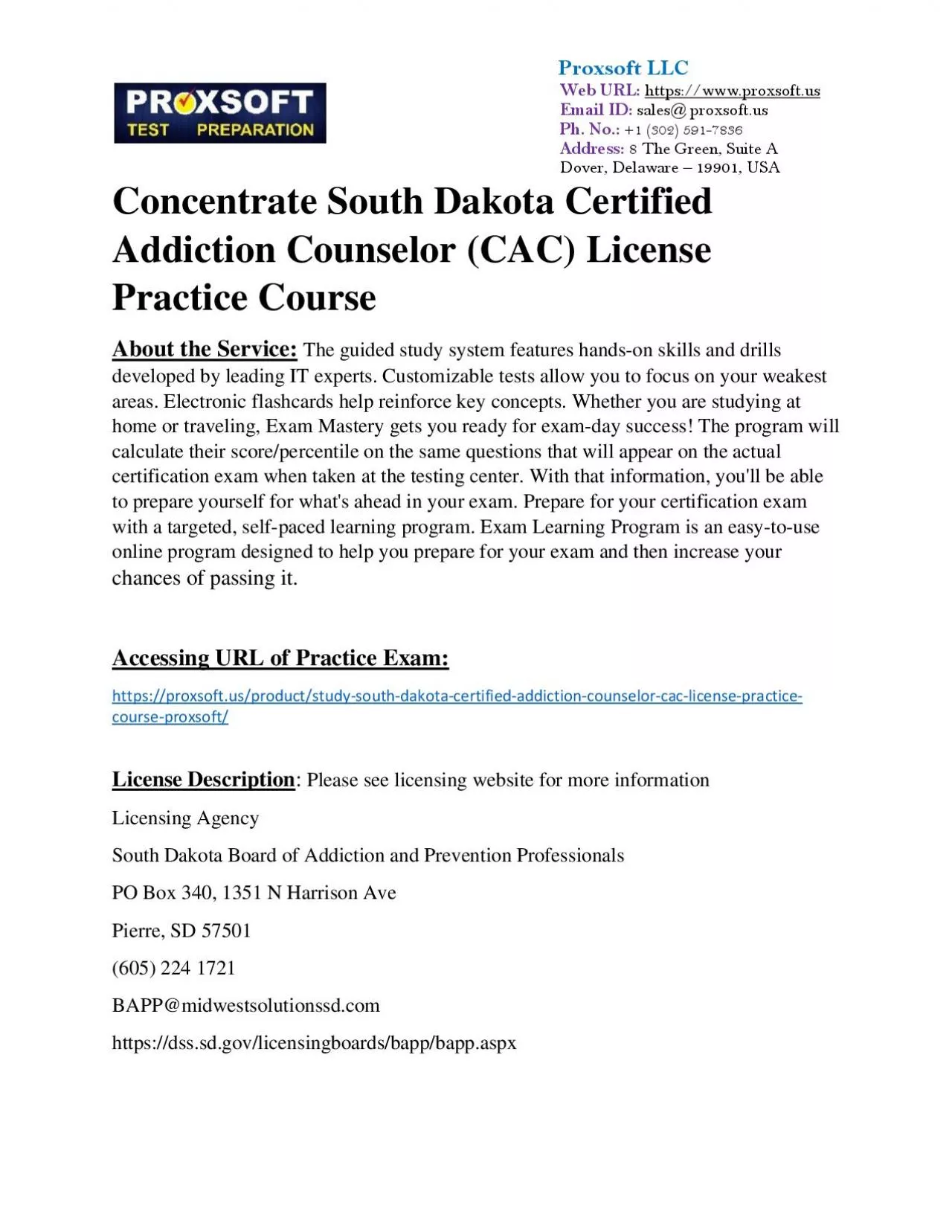 PDF-Concentrate South Dakota Certified Addiction Counselor (CAC) License Practice Course