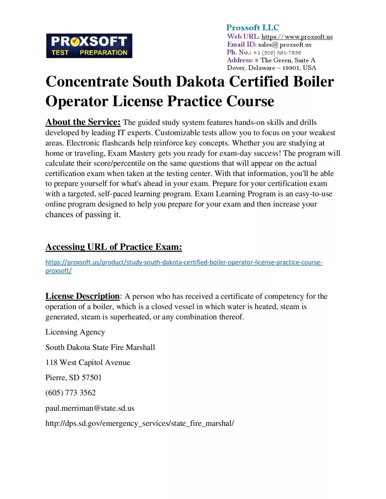 Concentrate South Dakota Certified Boiler Operator License Practice Course