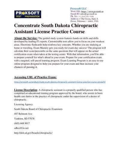 Concentrate South Dakota Chiropractic Assistant License Practice Course