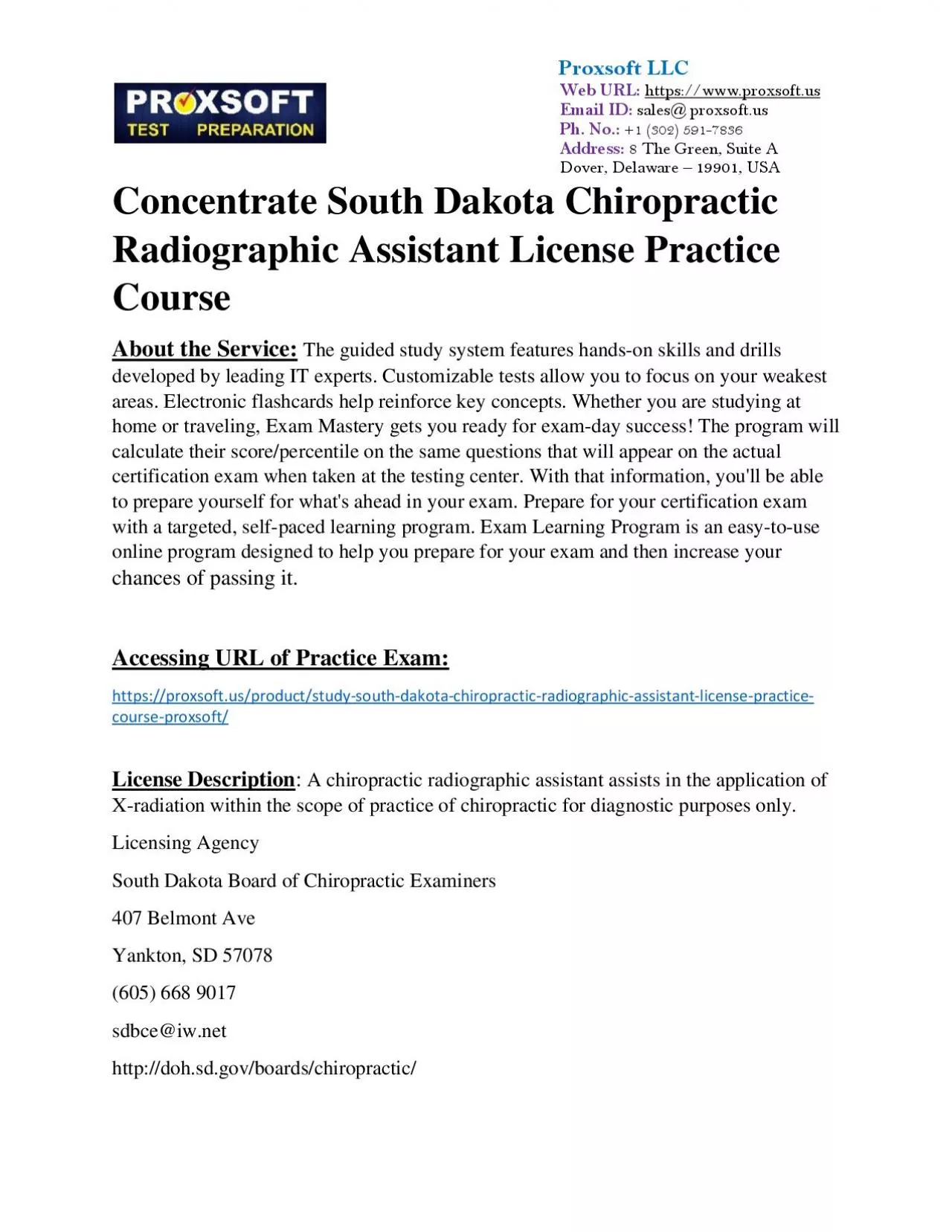 PDF-Concentrate South Dakota Chiropractic Radiographic Assistant License Practice Course