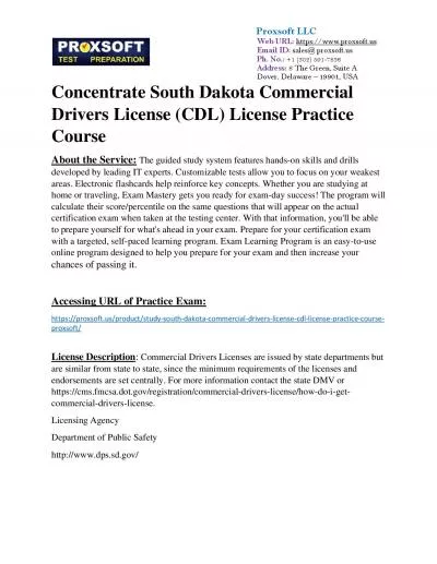 Concentrate South Dakota Commercial Drivers License (CDL) License Practice Course