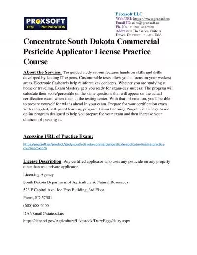 Concentrate South Dakota Commercial Pesticide Applicator License Practice Course