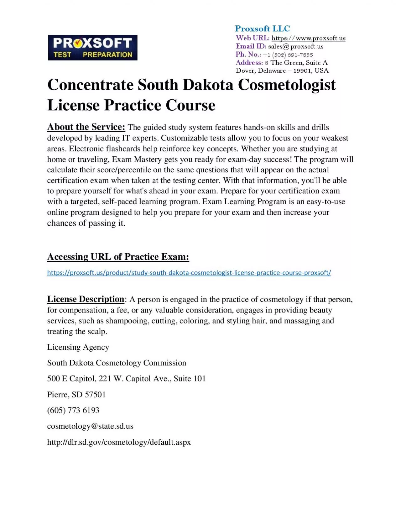 PDF-Concentrate South Dakota Cosmetologist License Practice Course