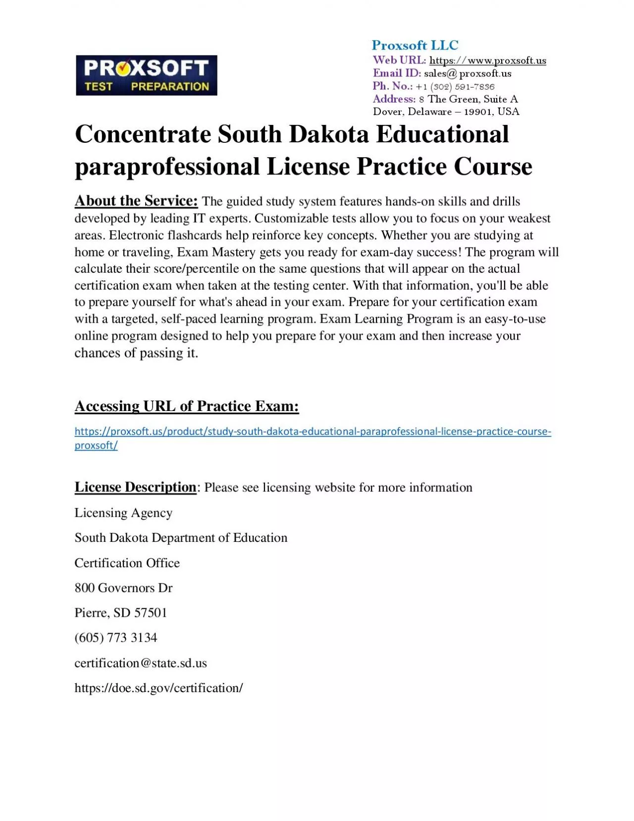 PDF-Concentrate South Dakota Educational paraprofessional License Practice Course