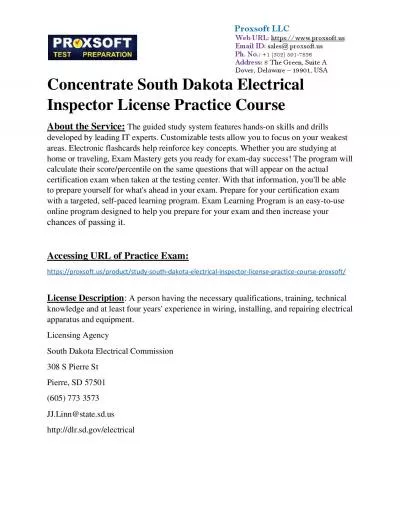 Concentrate South Dakota Electrical Inspector License Practice Course