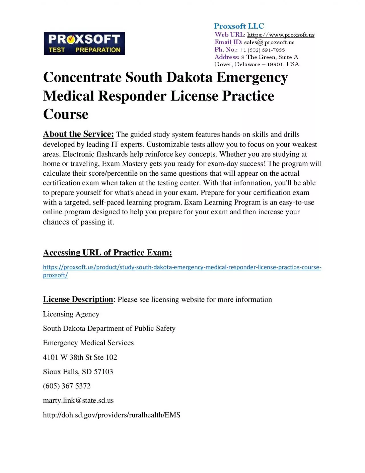 PDF-Concentrate South Dakota Emergency Medical Responder License Practice Course