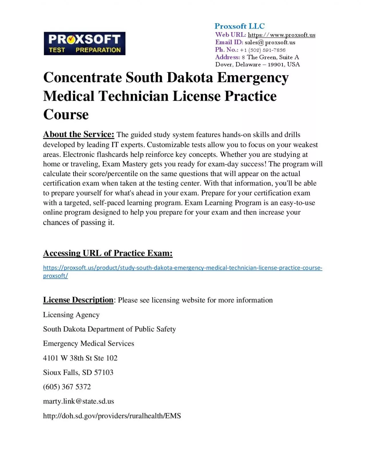 PDF-Concentrate South Dakota Emergency Medical Technician License Practice Course