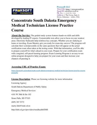 Concentrate South Dakota Emergency Medical Technician License Practice Course