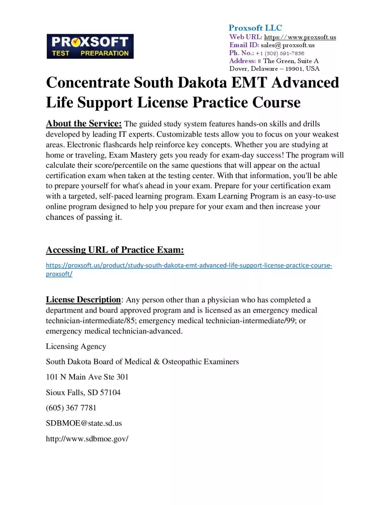 PDF-Concentrate South Dakota EMT Advanced Life Support License Practice Course