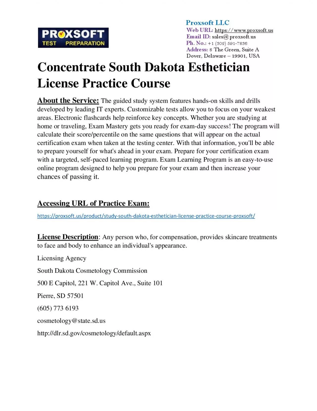 PDF-Concentrate South Dakota Esthetician License Practice Course