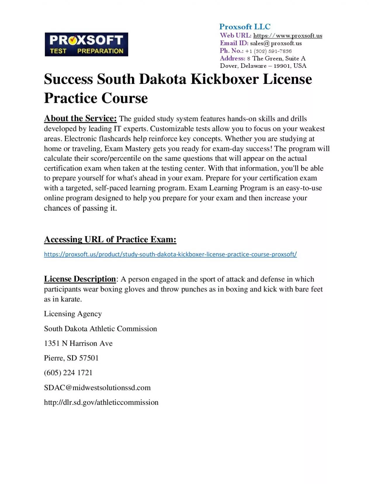 PDF-Success South Dakota Kickboxer License Practice Course