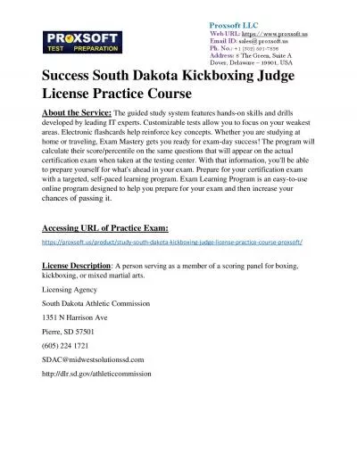 Success South Dakota Kickboxing Judge License Practice Course