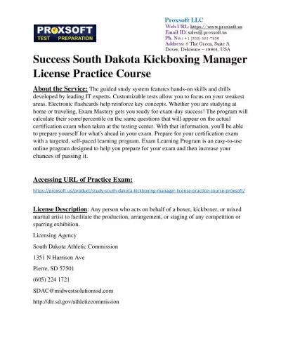 Success South Dakota Kickboxing Manager License Practice Course