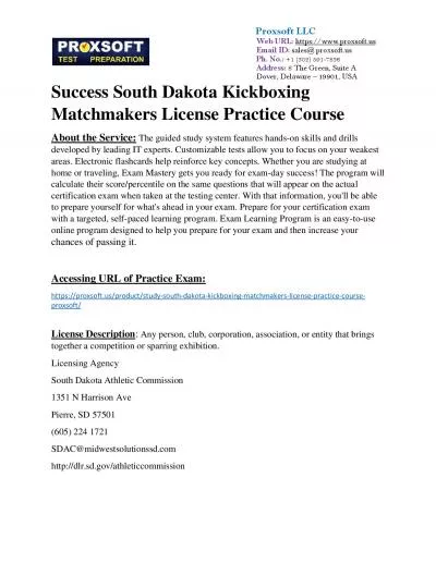 Success South Dakota Kickboxing Matchmakers License Practice Course