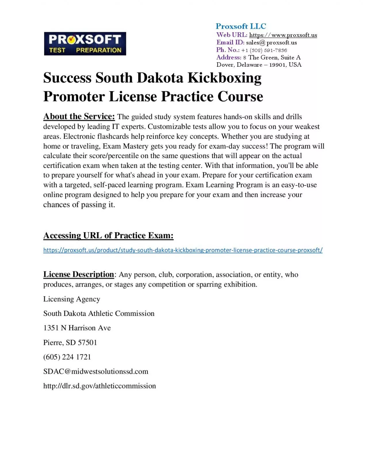 PDF-Success South Dakota Kickboxing Promoter License Practice Course