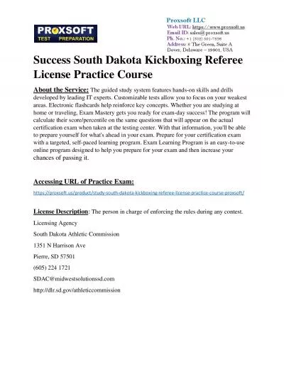 Success South Dakota Kickboxing Referee License Practice Course